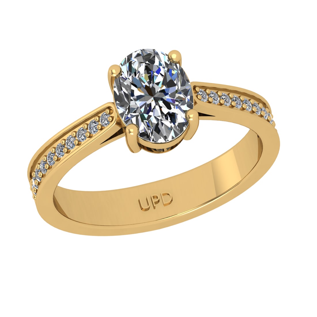 1.36 Ctw SI2/I1 Diamond 14K Yellow Gold Engagement Ring: Center Diamond Weight : 1.20 Ctw ( Oval Cut) Color :- J-K Clarity : SI2/I1 Center Stone Setting : Prong Side Diamond Weight Of Ctw 0.16 Ctw Color : J-K Clarity : SI2/I1 Stone Setting : Prong Metal Wei