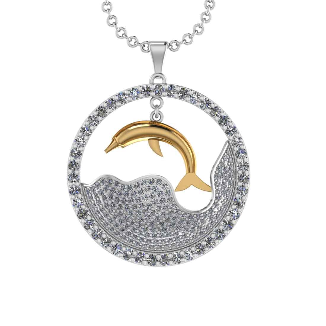5.09 Ctw SI2/I1 Diamond 14K Yellow and Rose Gold two tone Zodiac Sign Fish: Total Diamond Weight : 5.09 Ctw (Round cut) Center Diamond Color :- J-K Center Clarity : SI2/I1 Stone Setting : Prong Metal Weight : Approx 16.10 Gram 14K Yellow and Rose GoldZodiac Sign Fish pendant 