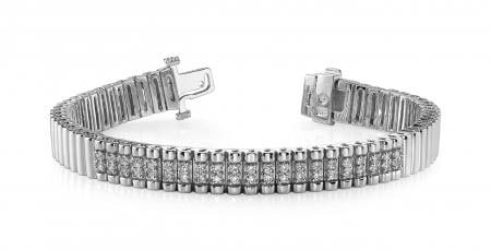 14KT WHITE GOLD .65 CTW G-H VS2/SI1 DOUBLE CENTER STRAND DIAMOND BRACELET: 14KT WHITE GOLD .65 CTW G-H VS2/SI1 DOUBLE CENTER STRAND DIAMOND BRACELET #PAPPS19981v5