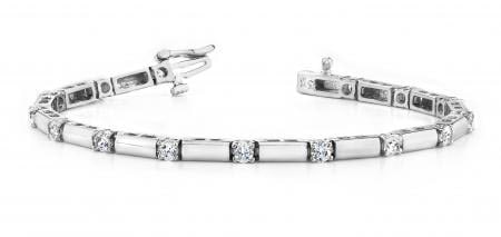 14K WHITE GOLD 1 CTW G-H SI2/SI3 DIAMOND AND BAR BRACELET: 14K WHITE GOLD 1 CTW G-H SI2/SI3 DIAMOND AND BAR BRACELET #PAPPS20036v5