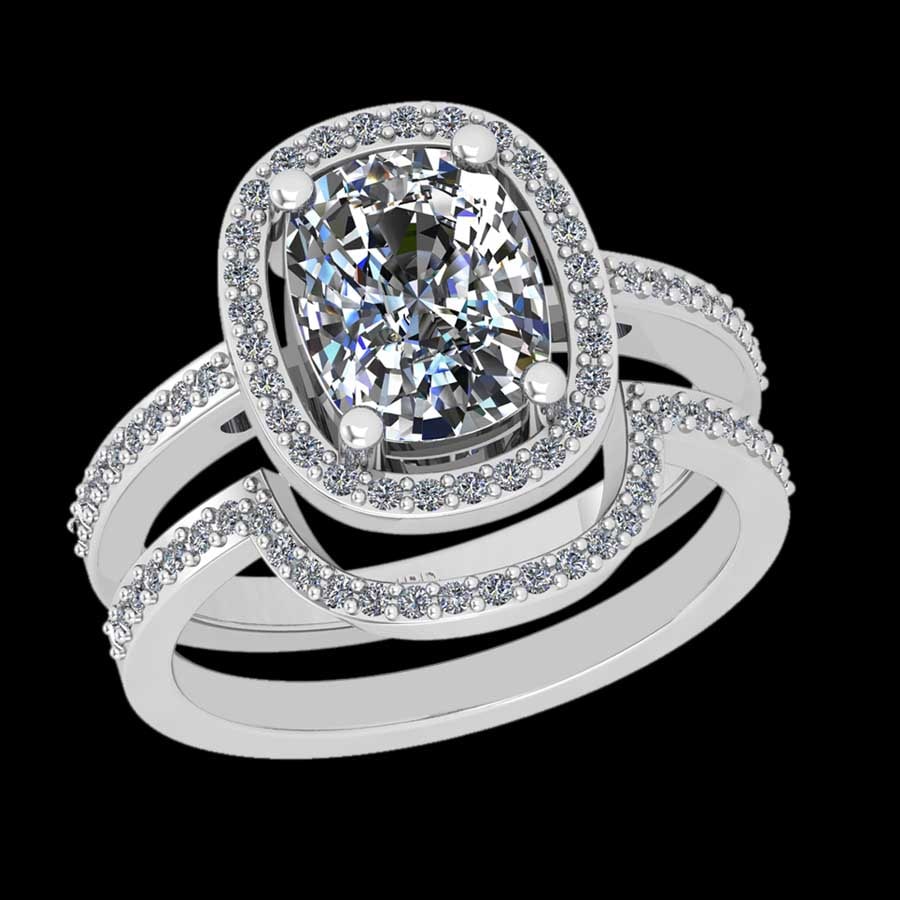 2.37 Ctw SI2/I1 Diamond 18K White Gold Engagement set Ring: Center Diamond Weight : 2.00 Ctw (Cushion Cut) Center Diamond Color :-J-K Setting : Prong Side Weight Of Ctw 0.37 Ctw Color : J-K Clarity : SI2/I1 Stone Setting : Prong Metal Weight : Approx 5.80 gram