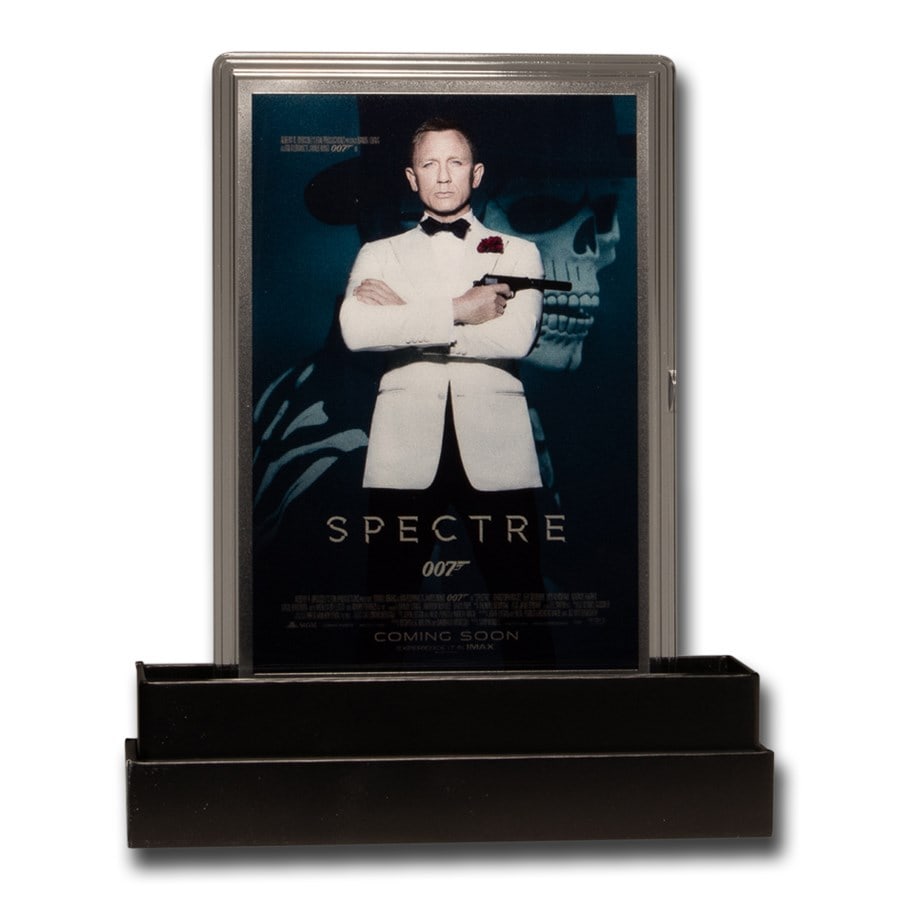 2020 5g Silver James Bond 007 Movie Poster Foil Spectre (1 of 1)