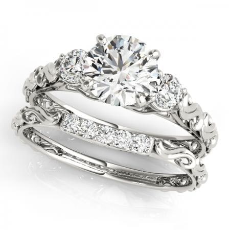 CERTIFIED 18KT WHITE GOLD 1.60 CTW J-K/VS-SI1 DIAMOND BRIDAL SET: CERTIFIED 18KT WHITE GOLD 1.60 CTW J-K VS2/SI1 DIAMOND BRIDAL SET (CENTER STONE DIAMOND 1.00 CTWW J-K/VS-SI1) please request ring size upon payment #PAPPS86781v3