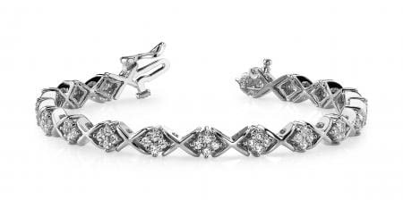 14KT WHITE GOLD 2 CTW G-H VS2/SI1 X PATTERN DIAMOND BRACELET: 14KT WHITE GOLD 2 CTW G-H VS2/SI1 X PATTERN DIAMOND BRACELET #PAPPS20096v5
