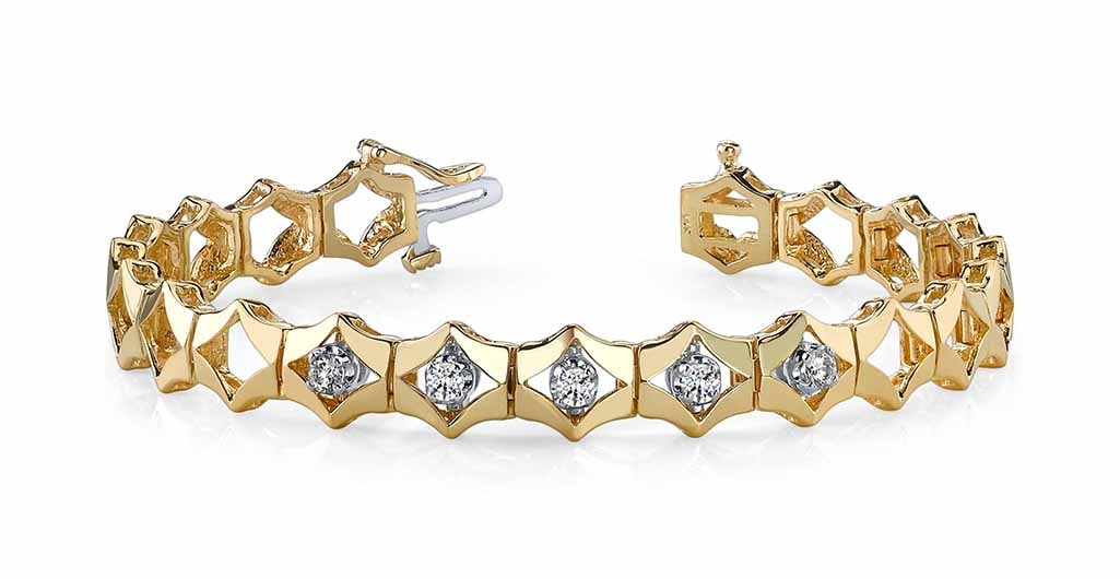 14KT YELLOW GOLD .25 CTW G-H VS2/SI1 DIAMONDS IN DIAMONDS BRACELET (1 of 1)