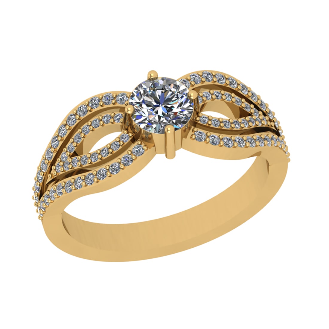 1.13 Ctw SI2/I1Diamond 14K Yellow Gold Engagement Ring (1 of 2)