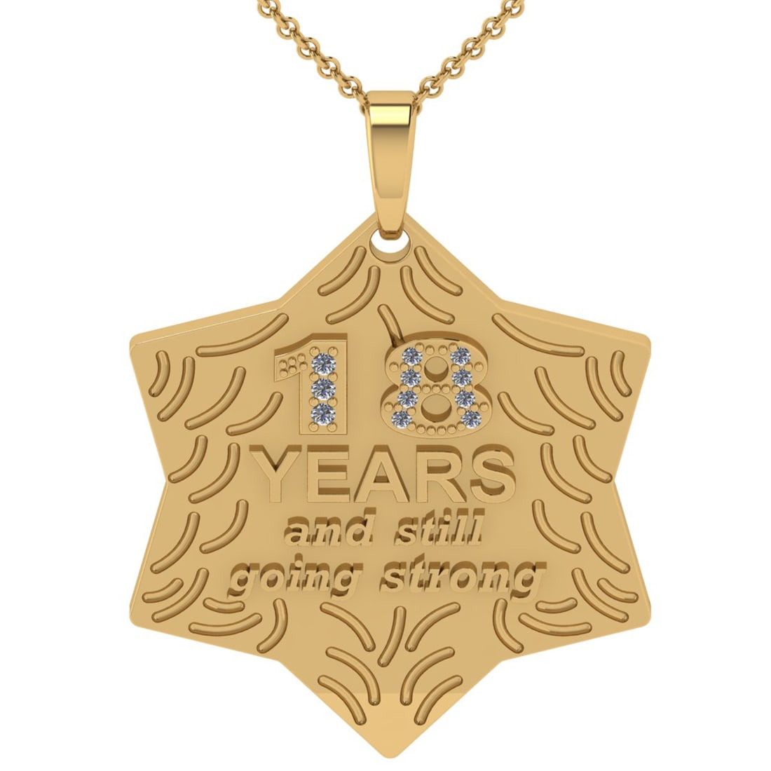 0.06 Ctw SI2/I1 Diamond 14K Yellow Gold Special Eighteen Necklace: Total Diamond Weight : 0.06 Ctw ( Round Cut ) Diamond Color :- J-K Clarity : SI2/I1 Stone Setting : Prong Metal Weight : Approx 7.50 Gram 14K Yellow Gold Special Eighteen Necklace #PAPPS94528v7