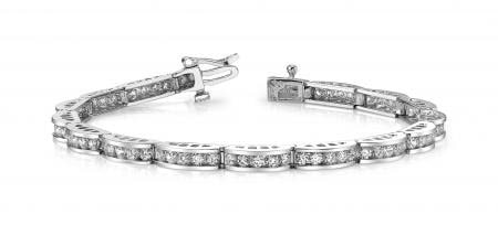 14KT WHITE GOLD 3 CTW G-H SI2/SI3 CHANNEL LINK BRACELET: 14KT WHITE GOLD 3 CTW G-H SI2/SI3 CHANNEL LINK BRACELET #PAPPS20260v5