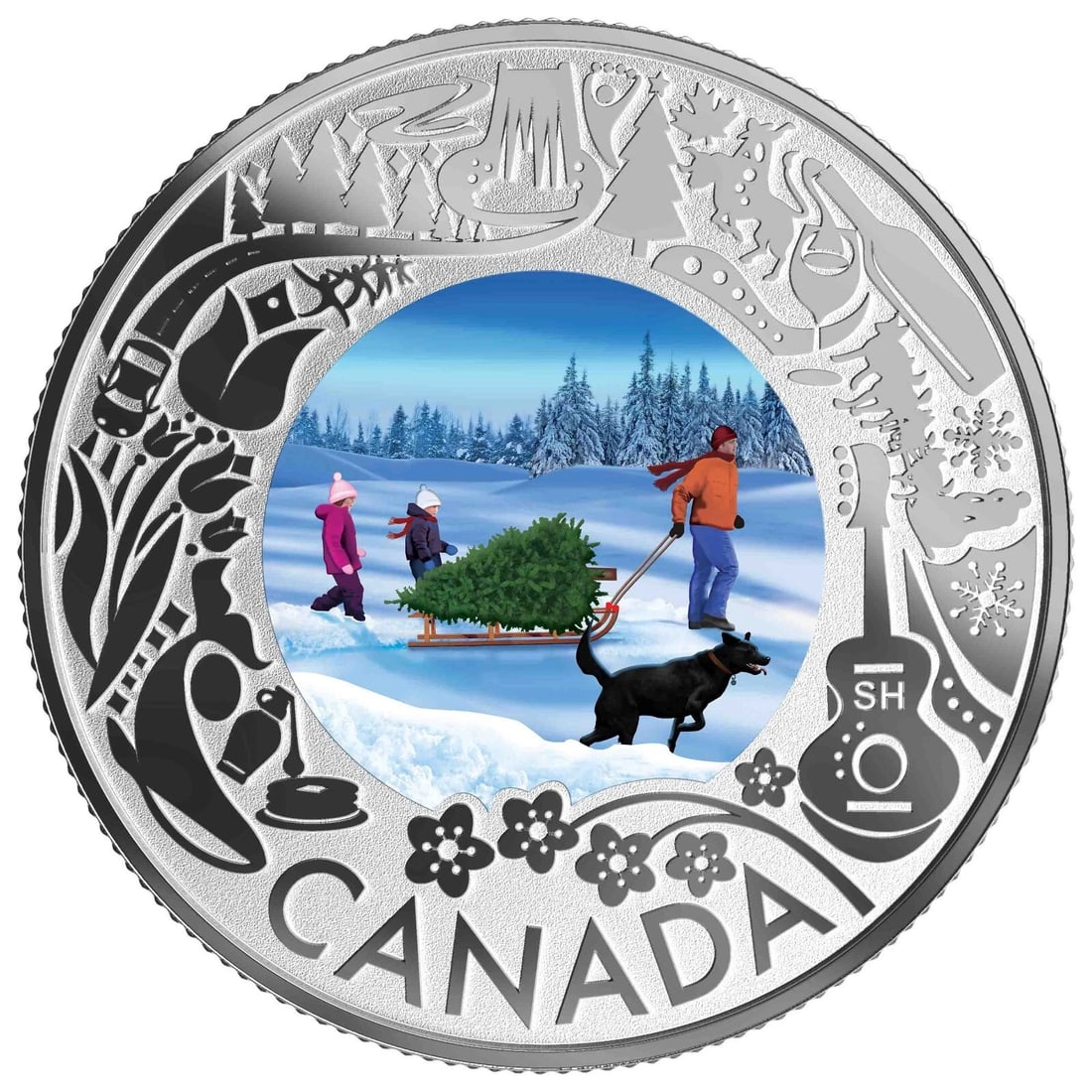 2019 rcm 1/4 oz ag $3 CELEBRATING CANADIAN FUN CHRISTMAS TREE (1 of 1)