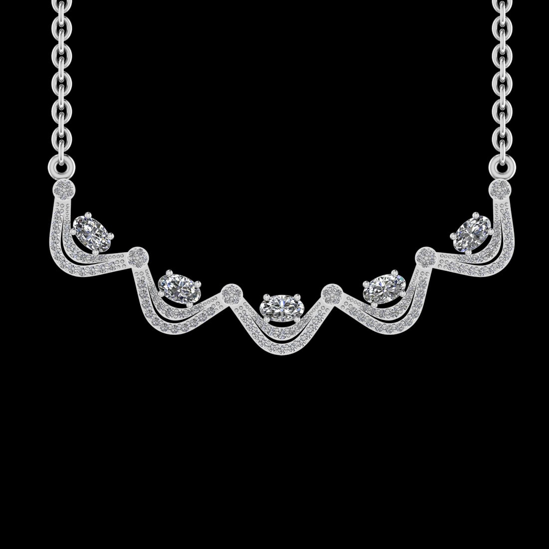 1.70 Ctw SI2/I1 Diamond 14K White Gold Pendant Necklace: Center Diamond Weight : 1.25 Ctw ( Oval Cut ) Center Diamond Color : J-K Clarity : SI2/I1 Stone Setting : Prong Side Diamond Weight Of Ctw 0.45 Ctw Side Stone Color : J-K Stone Clarity : SI2/I1 Stone 