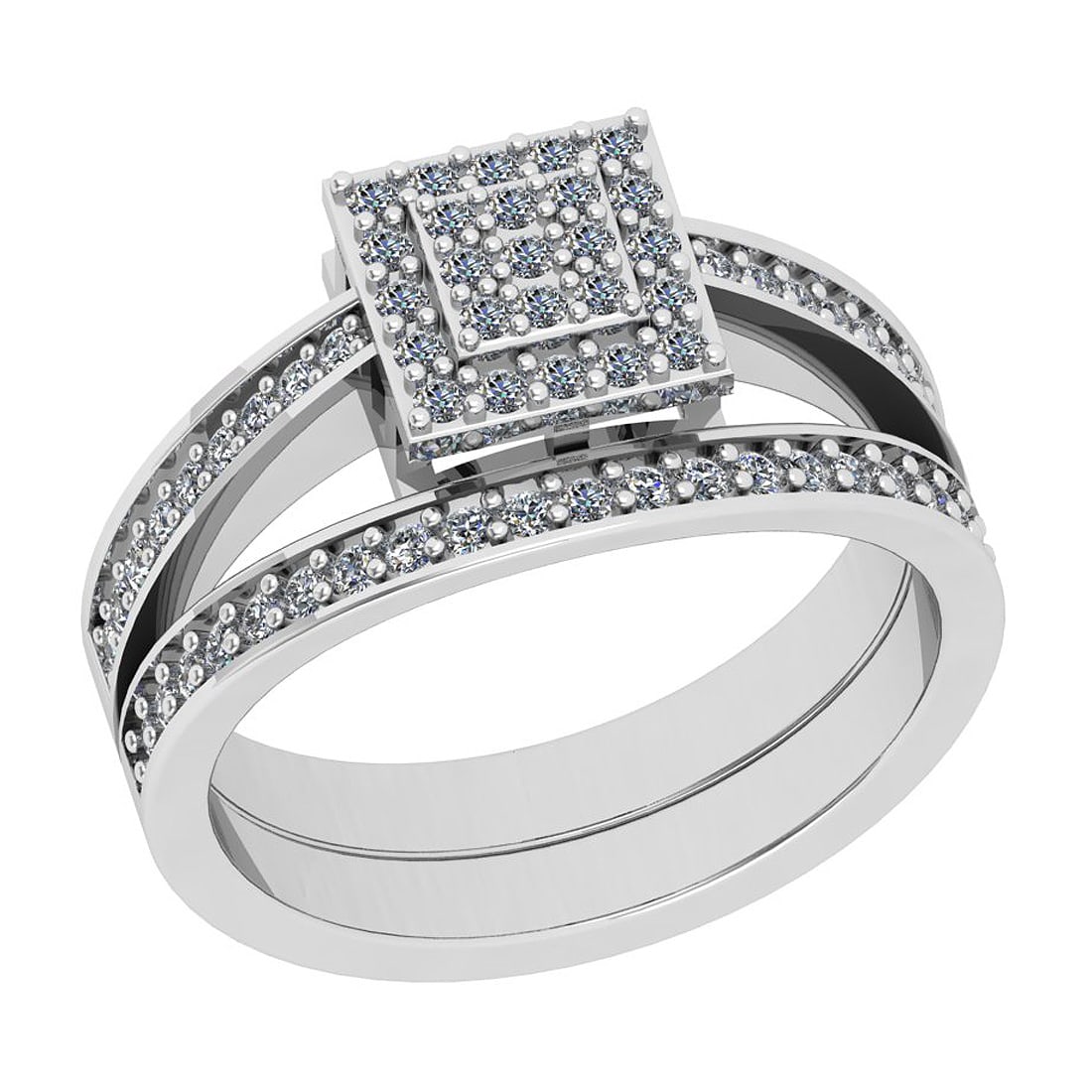 Certified 0.52 Ctw VS/SI1 Diamond 18K White Gold Victorian Style Bridal Ban: Center Approx Weight: 0.52 Ctw (Round Cut) Center Diamond Color: H-I Center Clarity: VS/SI1 Center Setting: Prong Metal Approx Weight: 5.60 Gram 18K White Gold Victorian Bridal Band Ring Size: 6 #PAPP