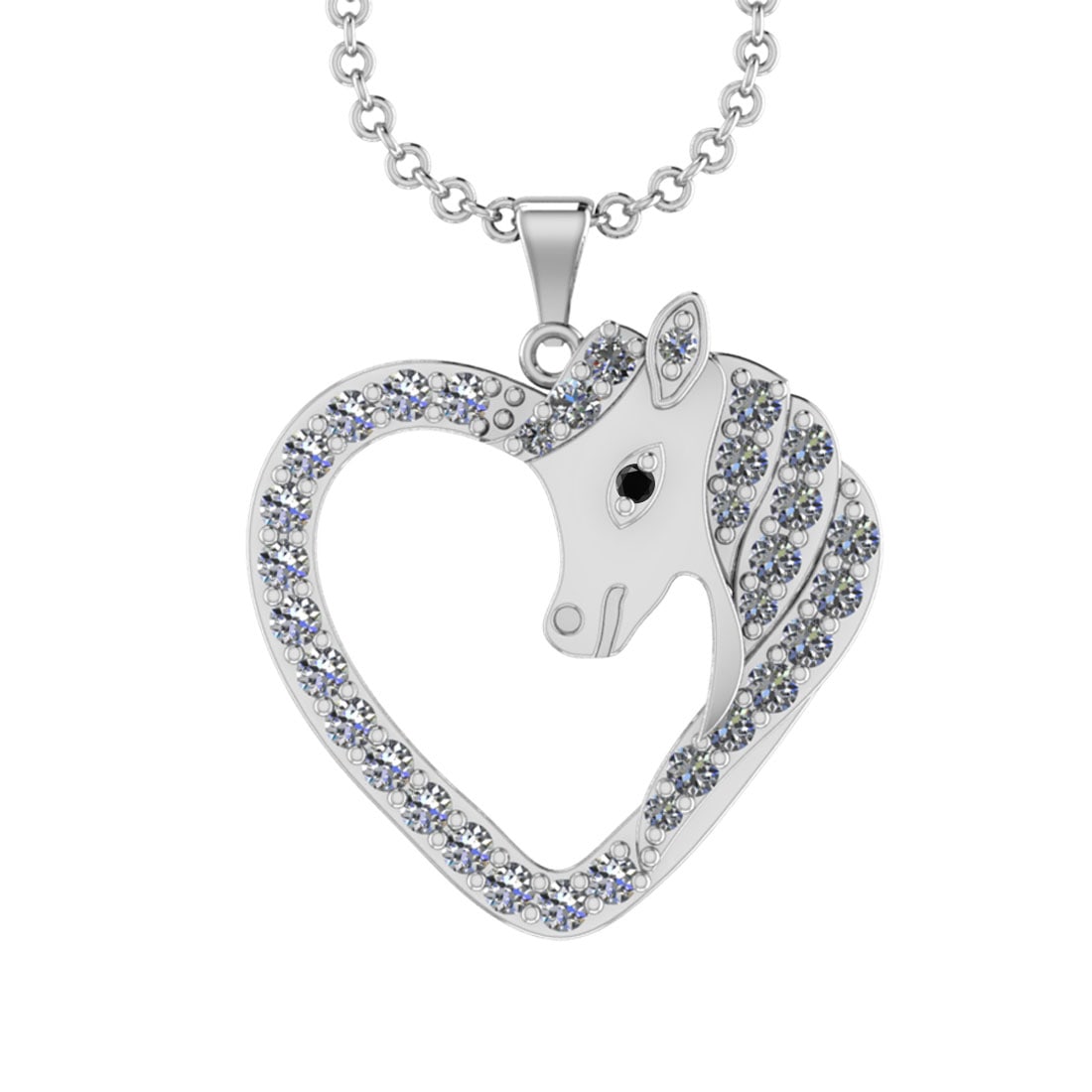 0.78 Ctw SI2/I1 Treated Fancy Black Diamond 14K White Gold Pendant Necklace: Eye Diamond Weight :- 0.02 ctw Eye Color :-Treated Fancy Black Diamond Clarity : SI2/I1 Side Diamond Weight : 0.76 Ctw (Round Cut) Center Diamond Color :- J-K Center Clarity : SI2/I1 Stone Setting : P