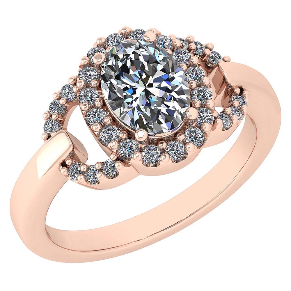 Certified 1.63 Ctw Diamond VS/SI1 Halo Ring For 14K Rose Gold: Center Stone Weight ; 1.25 Ctw (1 Pcs Oval) Stone Color: White G-H Diamond Stone Clarity: SI1/SI2 Color Stone Setting ; Prong Side Stone (28 Pcs Round Cut Diamond) Weight of Ctw ; 0.38 ctw Side Stone 