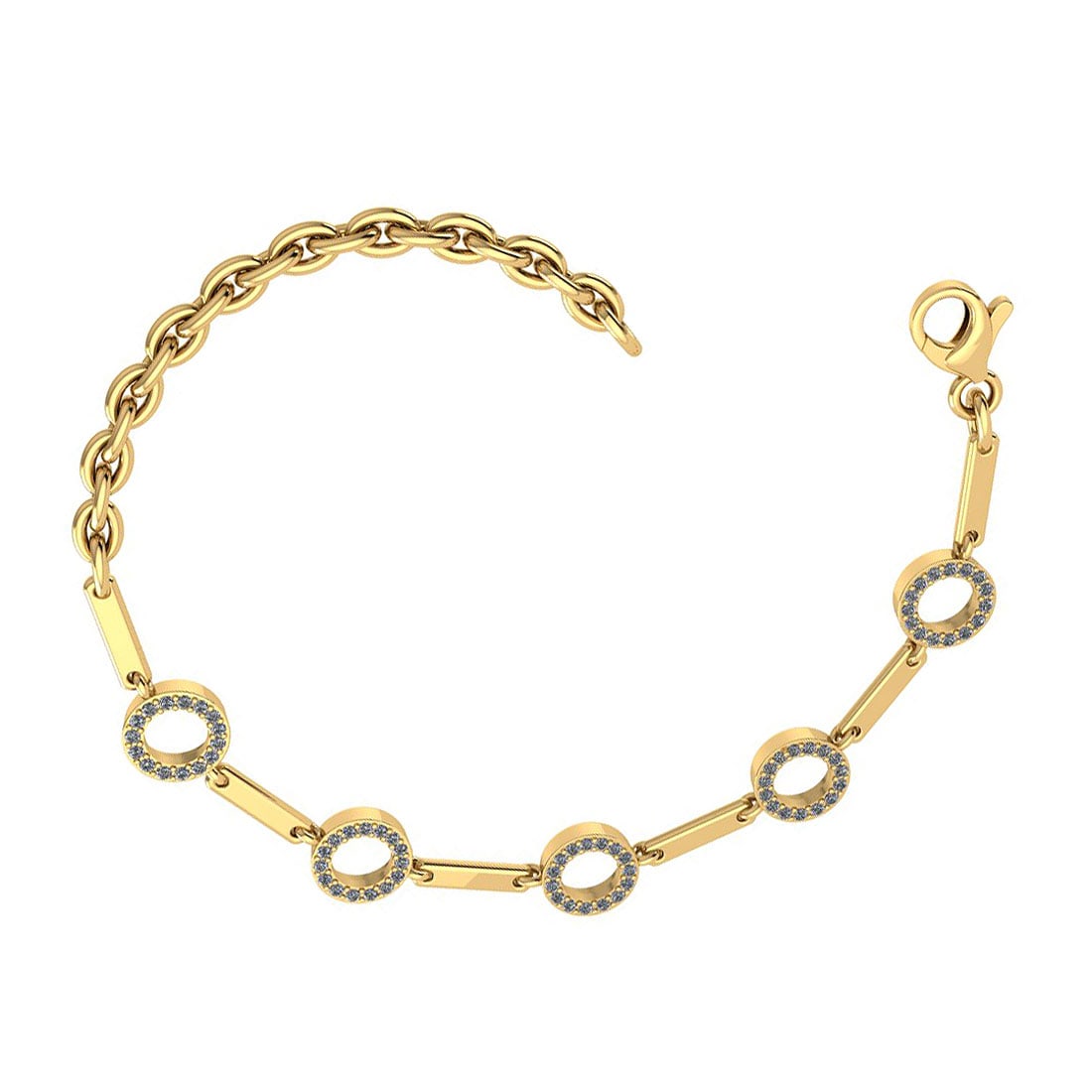 0.37 Ctw SI2/I1 Diamond Ladies Fashion 18K Yellow Gold Tennis Bracelet: Diamond Stone Weight ; 0.37 Ctw ( Round Cut ) Diamond Stone Color : White J-KDiamond Stone Clarity : SI2/I1 Center Stone Setting : Prong Metal Weight : Approx 4.60 Gram 18K Yellow Gold Tennis Bracelet
