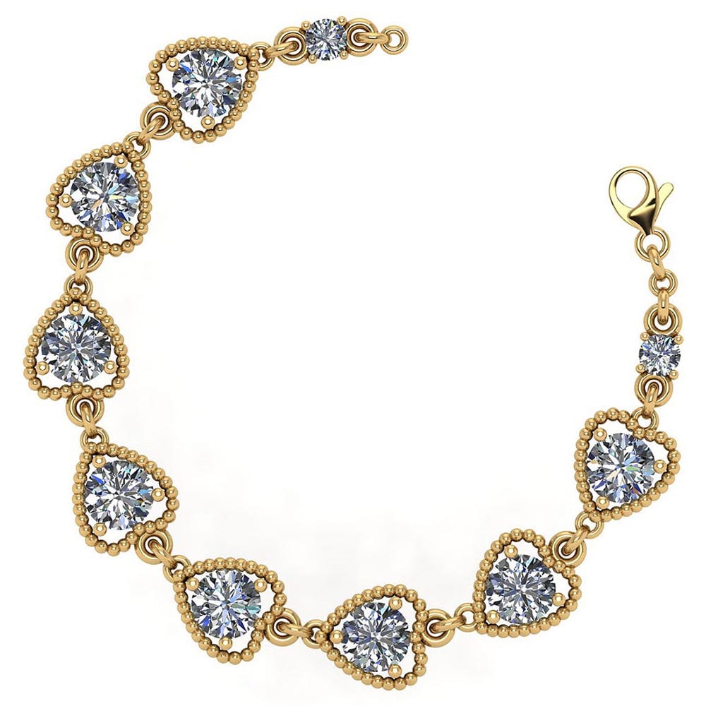 Certified 3.80 Ctw Diamond VS/SI1 Bracelet 14K Yellow Gold: Diamond Stone Approx Weight: 3.60 Ctw (8 Pcs Round) Side Stone Weight: 0.20 Ctw (2 Pcs Round) Stone Color: White G-H Diamond Stone Clarity: VS/SI1 Stone Setting: Prong Metal Approx Weight: Approx 6.30