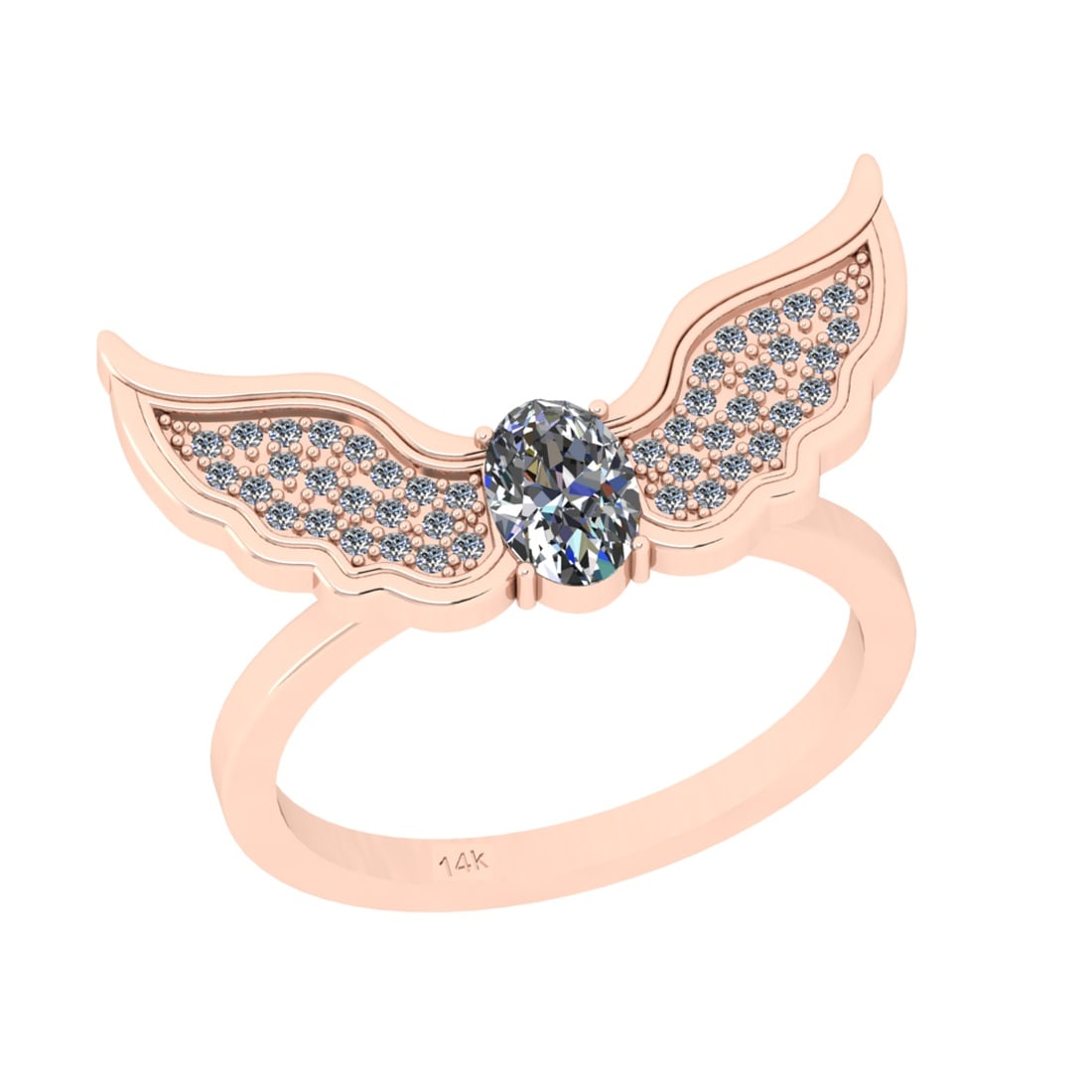 0.96 Ctw SI2/I1 Diamond 14K Rose Gold Vintage Wedding Ring: Center Stone Weight : 0.70 Ctw (Oval Cut ) Center Stone Color : J-K Center Stone Clarity : SI2/I1 Center Stone Setting : Prong Side Stone Weight Of Ctw 0.26 Ctw Side Stone Color : J-K Stone Clarity : 