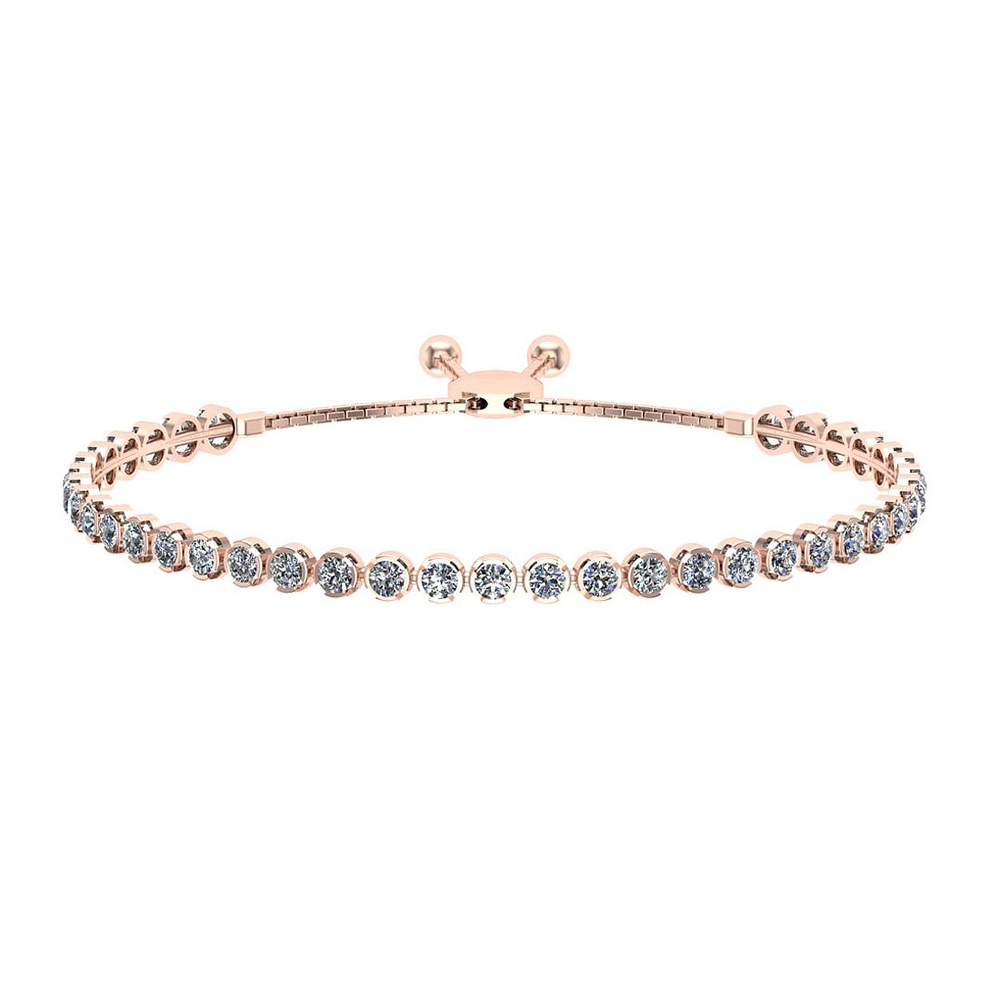 1.12 Ctw SI2/I1 Diamond Crown Set 14K Rose Gold Slide Bracelet: Center Diamond Weight : 1.12 Ctw (Round Cut) Center Diamond Color :- J-K Center Clarity : SI2/I1 Stone Setting : Crown Metal Weight : Approx 6.50 Gram 14K Rose Gold Slide Bracelet TC230-1.7SB