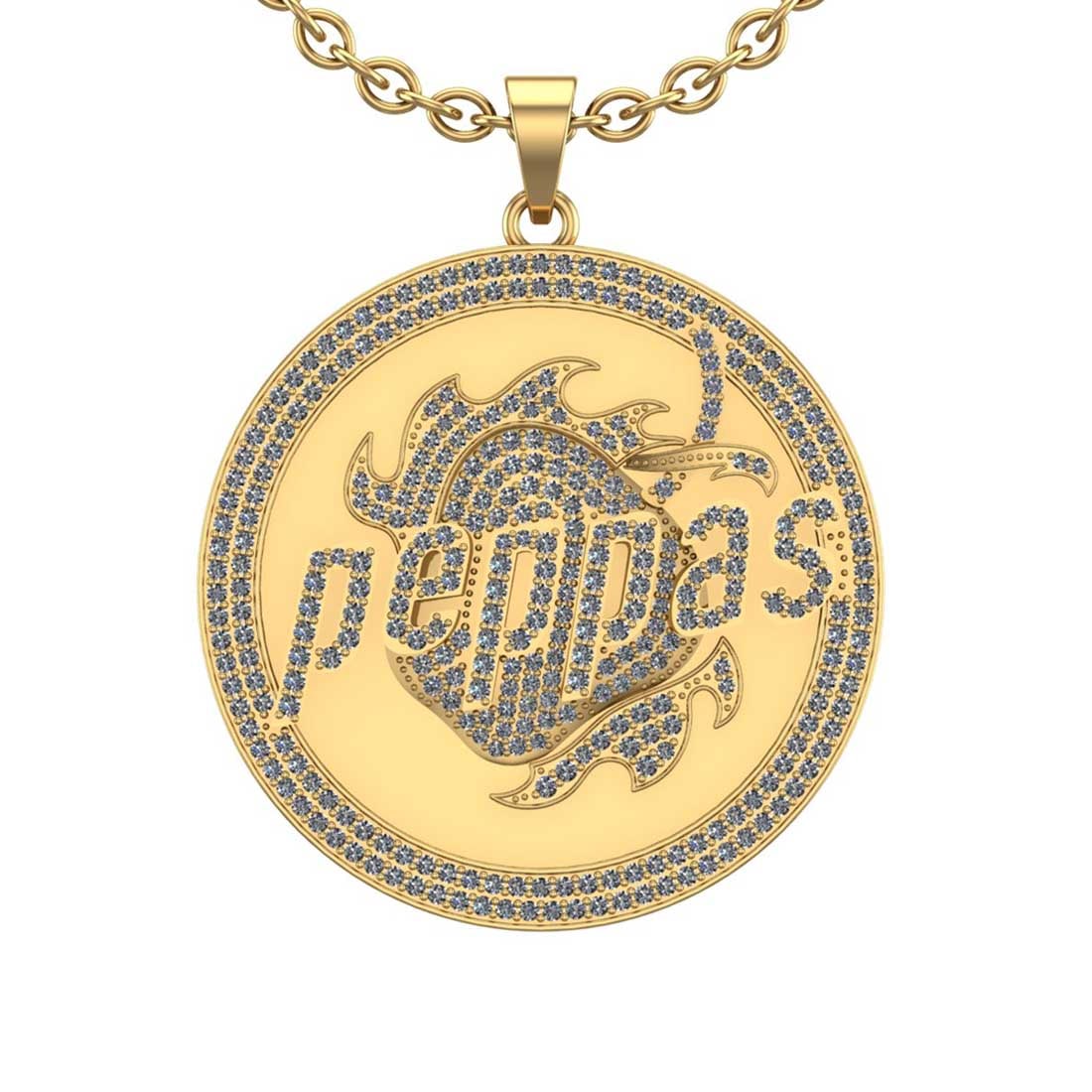 2.66 Ctw SI2/I1Diamond 14K Yellow Gold Pendant Necklace: Total Diamond Weight : 2.66 Ctw (Round cut) Center Diamond Color :- J-K Center Clarity : SI2/I1 Stone Setting : Prong Metal Weight : Approx 27.20 Gram 14K Yellow Gold Pendant Necklace Length :-40 mm #