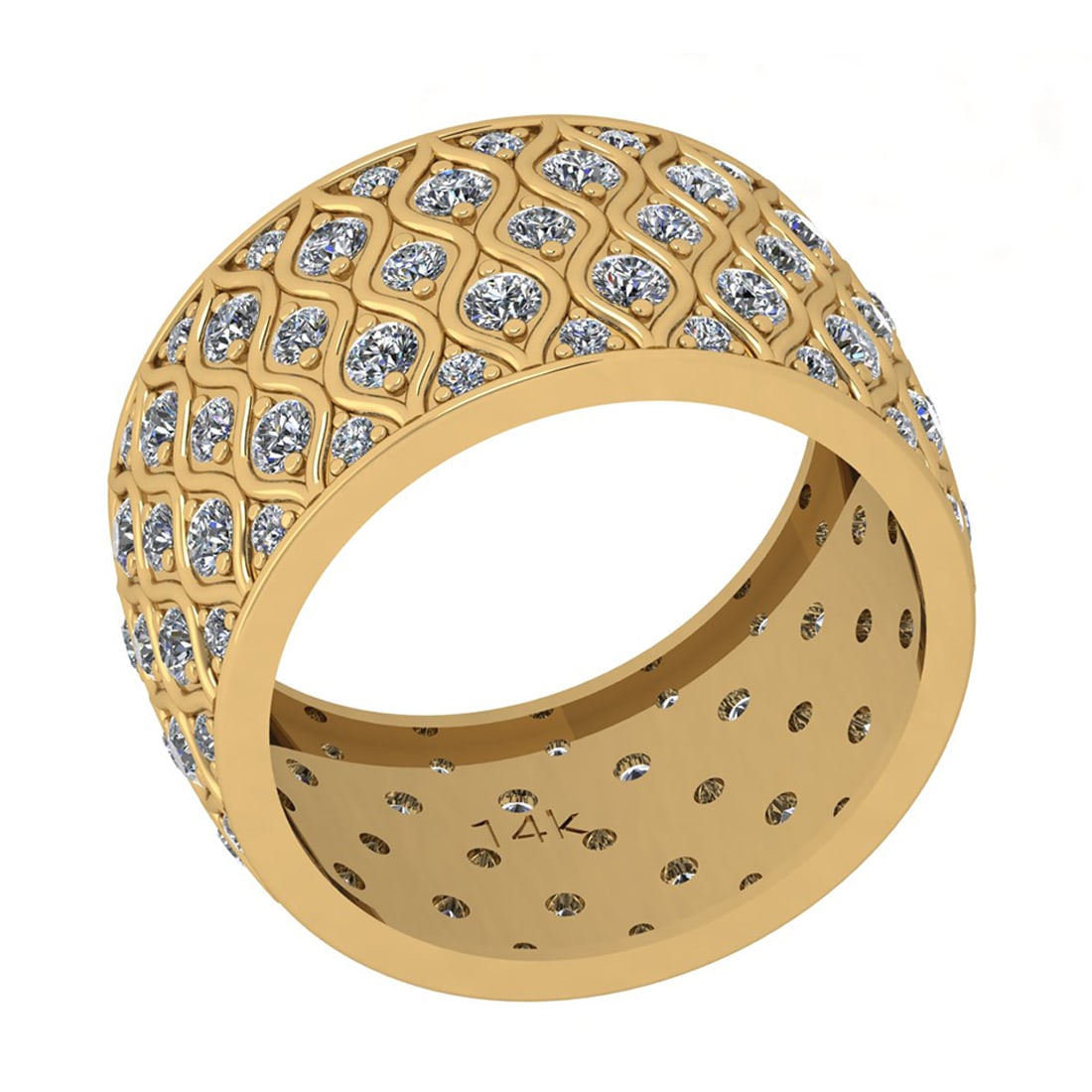 3.17 Ctw Si2/i1 Diamond 14K Yellow Gold Men s Engagement Band Ring: Total Weight : 3.17 Ctw (Round Cut ) Diamond Stone Color : J-K Stone Clarity : Si2/i1 Diamond Stone Setting : Prong Metal Weight : Approx 12.00 Gram 14K Yellow Gold Men s Engagement Band Ring Current 