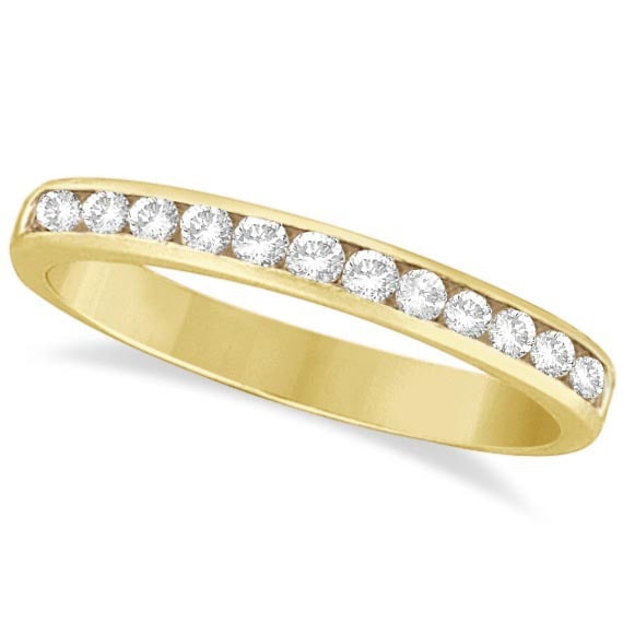 Channel-Set Diamond Ring Band in 14k Yellow Gold 0.33ctw: CENTER STONE; Diamond CENTER STONE CLARITY; SI CENTER STONE COLOR; J-K CENTER STONE SETTING; Channel SIDE STONE CLARITY; SIDE STONE COLOR; SIDE STONE SETTING; ctw OF SIDE STONE: SIDE STONE QUALITY; #P