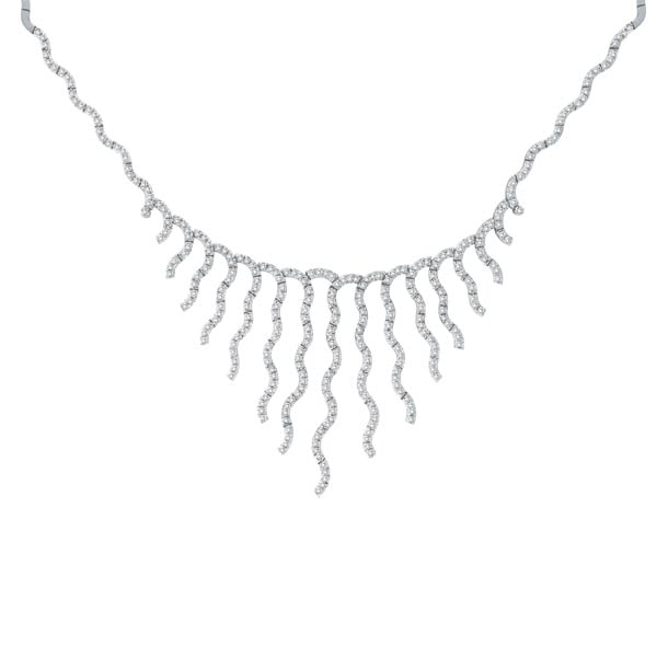 Diamond Bridal Choker Necklace 14k White Gold (3.04 ctw): METAL TYPE: 14k White Gold ;TOTAL CARAT WEIGHT: 3.04 ;NAME OF CENTER STONE: Diamond ;CENTER STONE SHAPE: Round ;CENTER STONE CLARITY: SI ;CENTER STONE COLOR: G-h ;CENTER STONE SETTING: Prong ;CENTER S