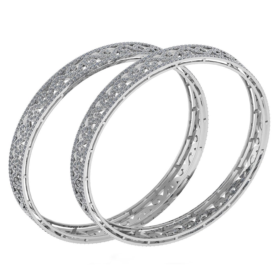 9.02 Ctw SI2/I1 Diamond 10K White Gold Bengals: Center Stone Weight : 9.02 Ctw (Round Cut ) Center Stone Color : J-K Stone Clarity : SI2/I1 Stone Setting : Pave Metal Weight : Approx 32.10 Gram Bengals s Size : 57 mm 2 24 Inches 10K White Gold Beng