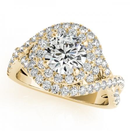 CERTIFIED 18K YELLOW GOLD 1.54 CTW J-K/VS-SI1 DIAMOND HALO ENGAGEMENT RING (1 of 1)