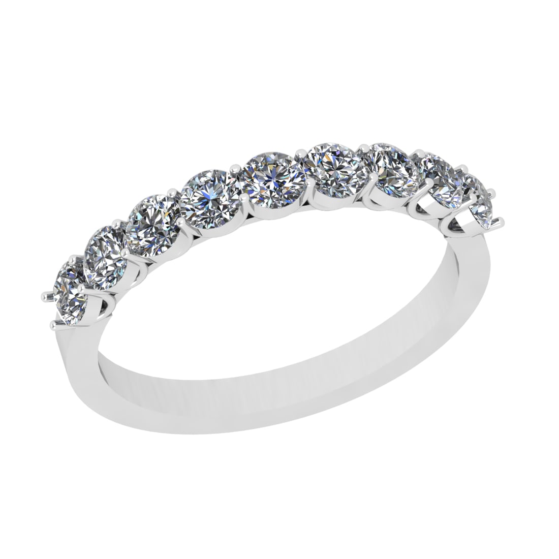 1.08 Ctw SI2/I1 Diamond 14K White Gold Entity Band Ring: Total Diamond Weight : 1.08 Ctw ( Round Cut ) Diamond Color :- J-K Clarity : SI2/I1 Stone Setting : Prong Metal Weight : Approx 2.90 Gram 14K White Gold Entity Band Ring Current Ring Size-6 #PAPPS9450