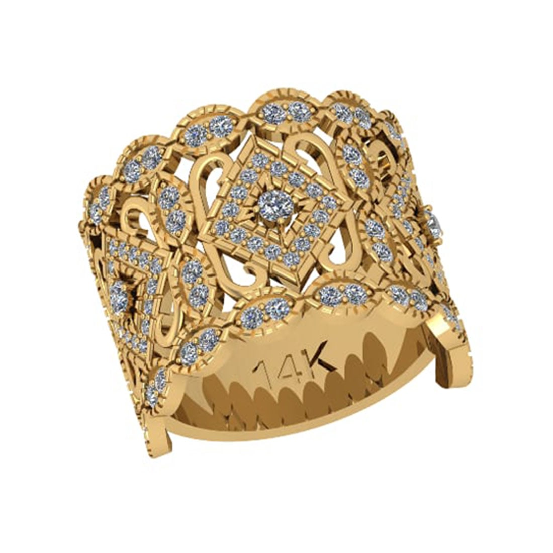 0.92 Ctw SI2/I1 Diamond 14K Yellow Gold Wedding/Anniversary /Engagement Ban: Total Diamond Weight : 0.92 Ctw (Round Cut) Color : J-K Setting : Prong Stone Clarity : SI2/I1 Metal Weight : Approx 7.90 Gram 14K Yellow Gold Wedding/Anniversary /Engagement Band Ring Current Ring