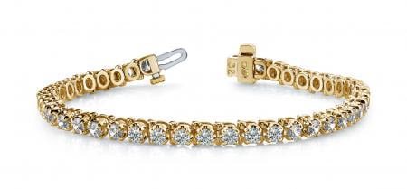 14KT YELLOW GOLD .75 CTW G-H VS2/SI1 PRONG SET DIAMOND STRAND TENNIS BRACEL (1 of 1)