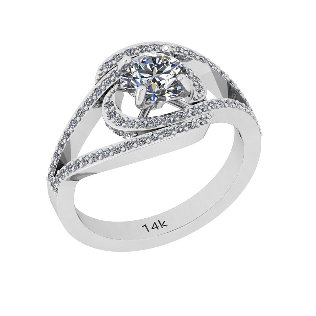 1.40 Ctw SI2/I1 Diamond 14K White Gold Engagement Ring: Center Weight : 1.00 Ctw (Round Cut) Center Diamond Color : J-K Center Stone Setting : Prong Center Stone Clarity : SI2/I1 Side Stone Weight Of Ctw 0.40 Ctw Side Stone Color : G-H Stone Clarity : SI2/