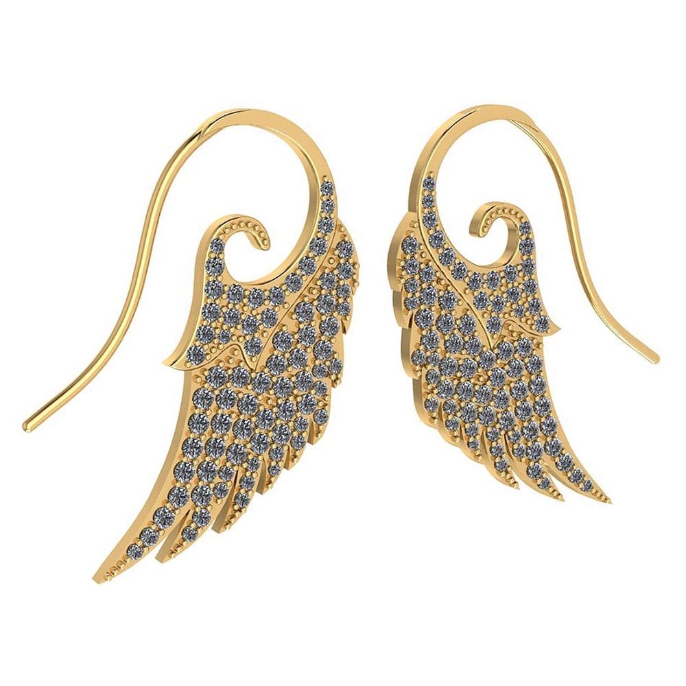 Certified 1.36 Ctw Diamond Wire Hook Earrings New Collection 18 k Yellow Go: Diamond Stone Weight ; 1.36 Ctw (148 Pcs Round) Diamond Stone Color: White G-H Diamond Stone Clarity: VS/SI1 Center Stone Setting: Pave Weight: Approx 7.50 Gram 18K Yellow Gold Wire Hook Earrings #PAP