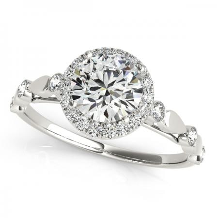 CERTIFIED PLATINUM 1.56 CTW J-K/VS-SI1 DIAMOND HALO ENGAGEMENT RING (1 of 1)
