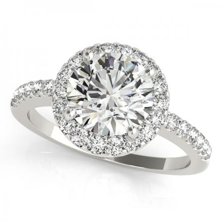 CERTIFIED PLATINUM .85 CTW J-K/VS-SI1 DIAMOND HALO ENGAGEMENT RING (1 of 1)