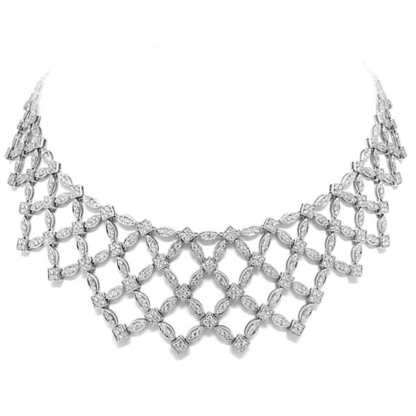 10.42ct 18k White Gold Diamond Fancy Necklace (1 of 1)