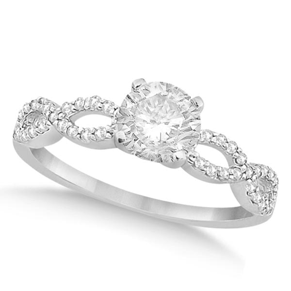 Twisted Infinity Round Diamond Engagement Ring 14k White Gold 1.50ctw: CENTER STONE; Diamond (1.00 CTW) 0CENTER STONE CLARITY; SI1 - SI2 CENTER STONE COLOR; J-K CENTER STONE SETTING; Prong SIDE STONE CLARITY; SI1 - SI2 SIDE STONE COLOR; J-K SIDE STONE SETTING; Pave ctw O