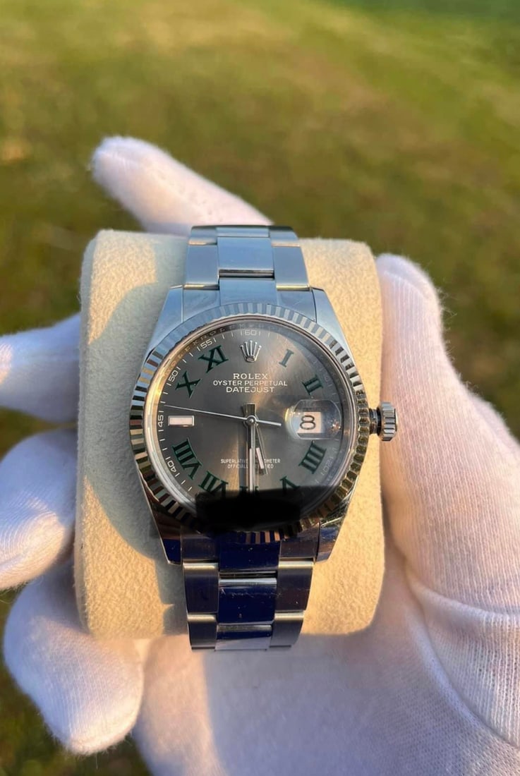 New 36mm Rolex Datejust Oysterperpetual Wimbledon Comes with Box & Papers (1 of 1)