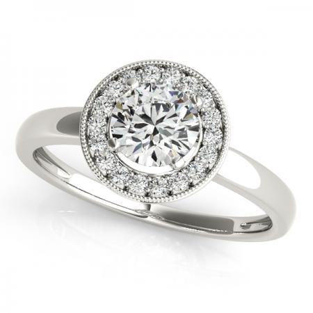 CERTIFIED PLATINUM 1.36 CTW J-K/VS-SI1 DIAMOND HALO ENGAGEMENT RING (1 of 1)
