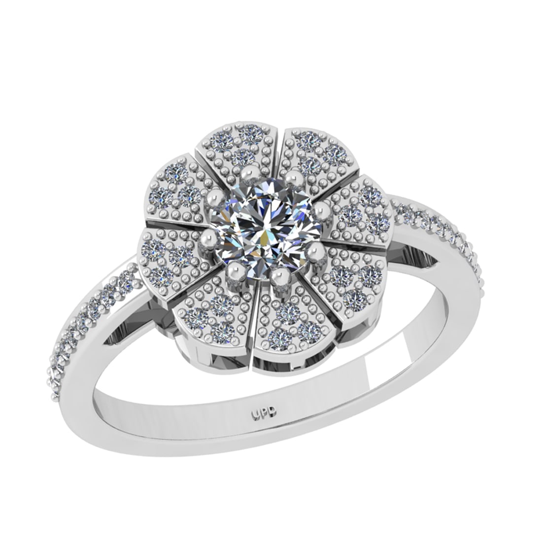 0.75 Ctw Diamond 14K White Gold Engagement Ring: Center Diamond Weight : 0.50 Ctw ( Round Cut) Color :- J-K Clarity : SI2/I1 Center Stone Setting : Prong Side Diamond Weight Of Ctw 0.25 Ctw Color : J-K Clarity : SI2/I1 Stone Setting : Prong Metal We