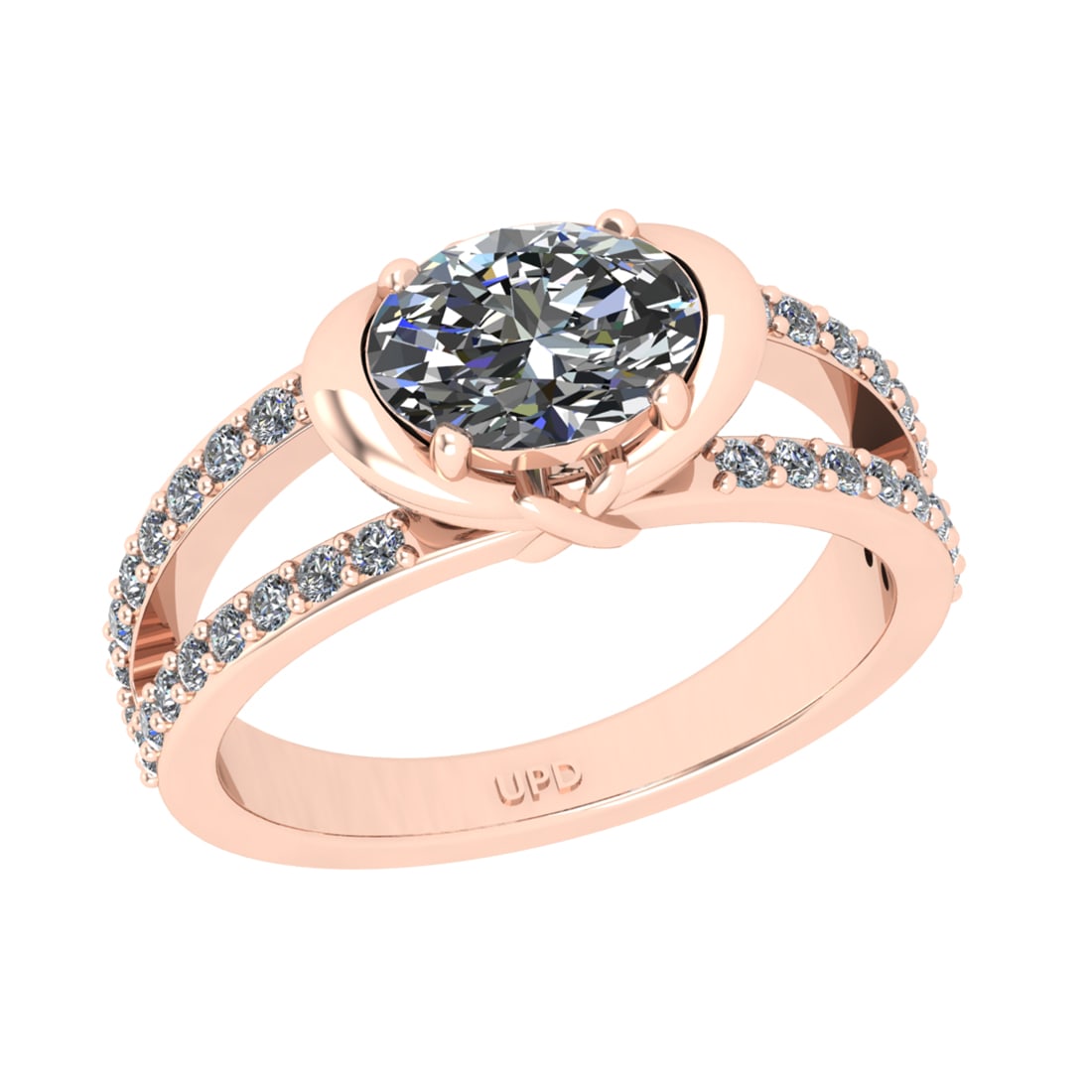 1.90 Ctw IGI Certificate Diamond Set 14K Rose Gold Engagement Ring: IGI Certificate Center Diamond Weight : 1.50 Ctw (Oval Cut) Center Diamond Color : K Setting : Prong Clarity : VS2 Side Stone Weight Of Ctw 0.40 Ctw Side Stone Color : J-K Stone Clarity : SI2/I1