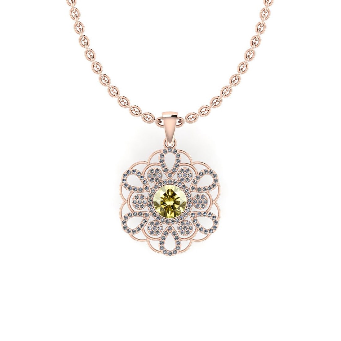 Certified 2.30 Ctw SI1/SI2 Natural Fancy Light Brown Yellow And White Diamo: Center Approx Weight: 1.60 Ctw (Round Cut) Center Diamond Color: Natural Fancy Light Brown Yellow Diamond Center Setting ; Prong Side Stone 0.70 ctw Side Stone Color: G-H Side Stone Setting: Prong Sid