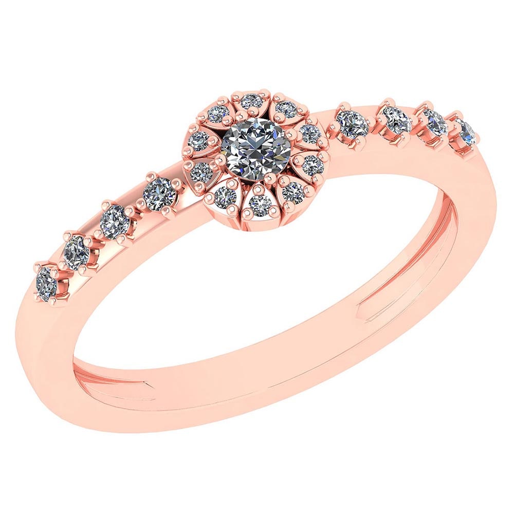 0.27 Ctw Diamond 14k White Gold Halo Ring VS/SI1: Center Stone Weight ; 0.10 Ctw ( 1 Pec Round) Center Stone Color : White G-H Diamond Center Stone Clarity : VS/SI1 Stone Setting ; Prong Side Stone (1.50 mm 8 Pcs And 1.mm 10 Pec Round Cut Diamond