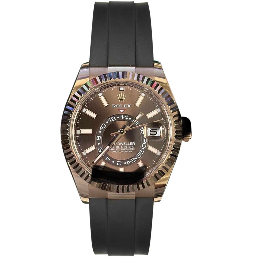Brand New Rolex Chocolate 18k Gold Skydweller on Oysterflex Strap Comes wit: Brand New Rolex Chocolate 18k Gold Skydweller on Oysterflex Strap Comes with Box and papers #PAPPS18777v8