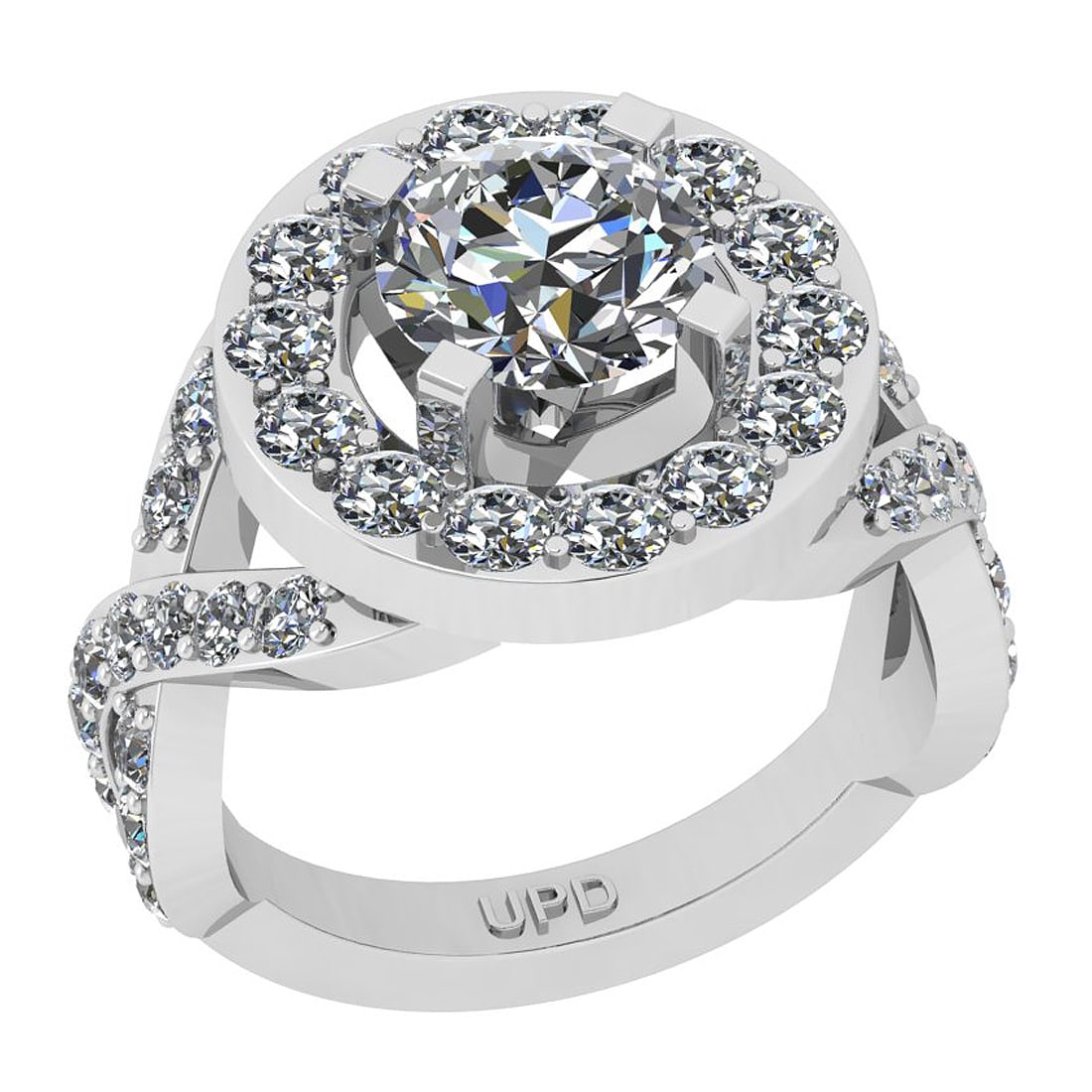 2.40 Ctw SI2/I1 Gia Certified Center Diamond 14K White Gold Engagement Halo: Center Diamond Weight : 1.60 Ctw ( Round Cut GIA Certified ) Center Diamond Color :-J-K Center Stone Setting : Prong Center Clarity : SI2/I1 Side Stone Weight Of Ctw 0.80 Ctw Side Stone Color : J-K