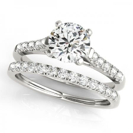 CERTIFIED 18KT WHITE GOLD 1.35 CTW J-K/VS-SI1 DIAMOND BRIDAL SET (1 of 5)