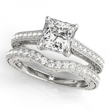 CERTIFIED PLATINUM 1.01 CTW J-K/VS-SI1 DIAMOND BRIDAL SET (1 of 1)