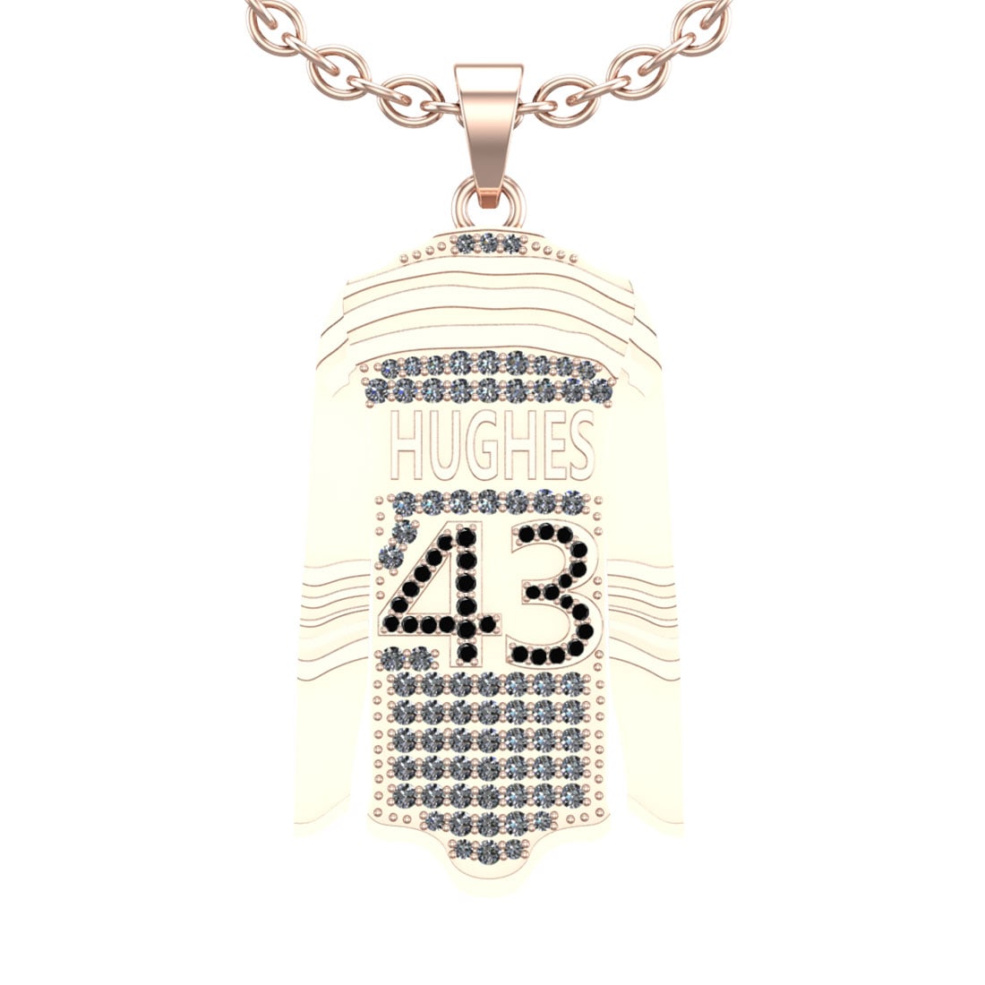 3.50 Ctw Treated Fancy Black Diamond 14K Rose Gold Cricket theme Pendant Ne (1 of 1)