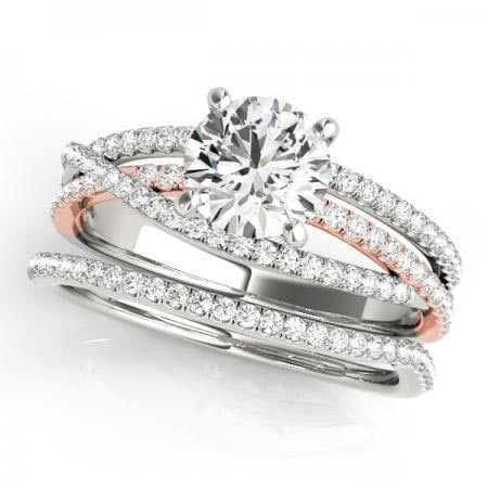 CERTIFIED 18KT TWO TONE GOLD 1.39 CTW J-K/VS-SI1 DIAMOND BRIDAL SET (1 of 1)