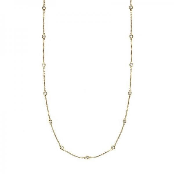 36 inch Station Station Necklace 14k Yellow Gold 1.00ctw