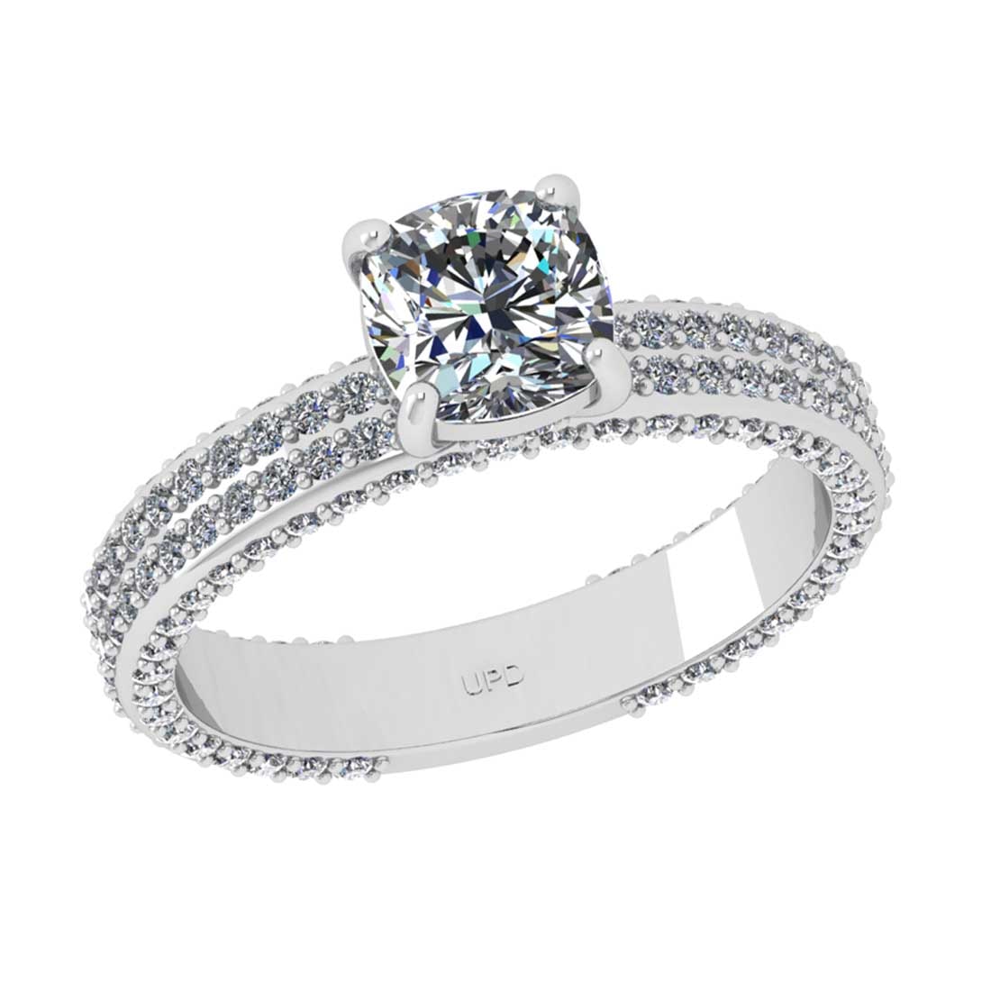 1.94 Ctw SI2/I1 Diamond 14K White Gold Engagement Ring: Center Diamond Weight : 1.00 Ctw ( Round Cut GIA ) Center Diamond Color :-J-K Center Stone Setting : Prong Clarity : SI2/I1 Total Weight Of Ctw 0.94 Ctw Color : J-K Clarity : SI2/I1 Stone Setting : Pr